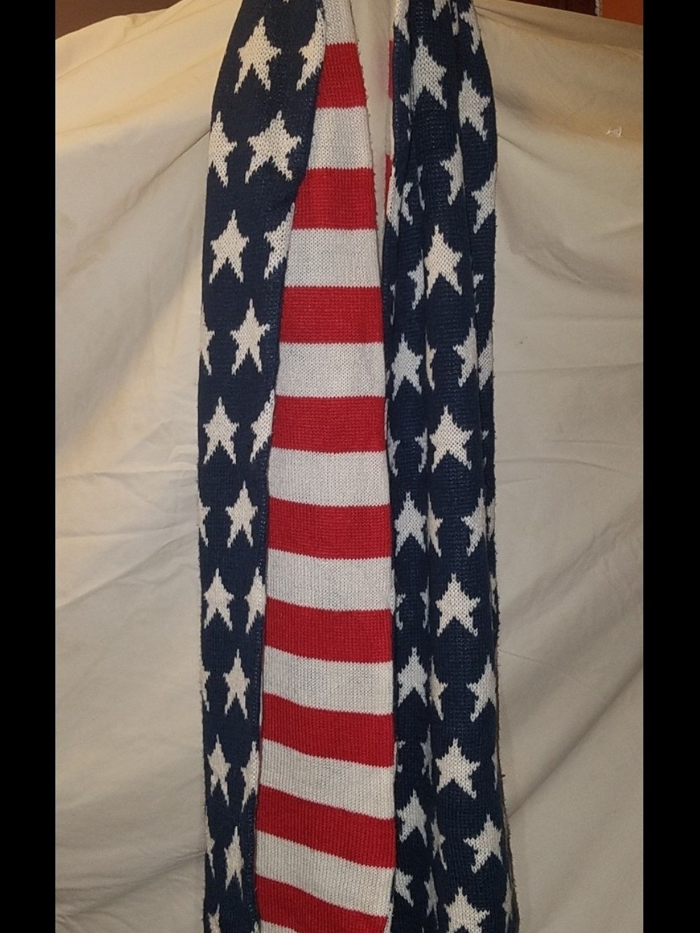 American Flag Star & Stripe Knit Scarf - Red, White & Blue